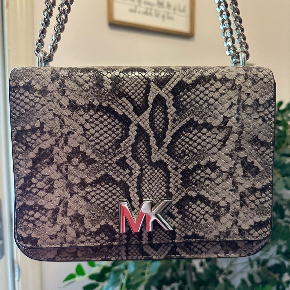 Michael Kors Snake Print Crossbody Bag - Brown and Black - Picture 9 of 10